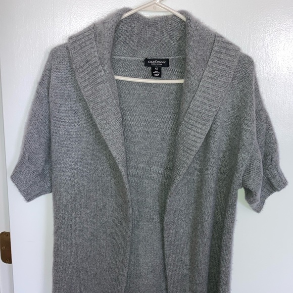 Cashmere, Lord & Taylor, Gray Short Sleeve, Cardigan, XS - Picture 3 of 7